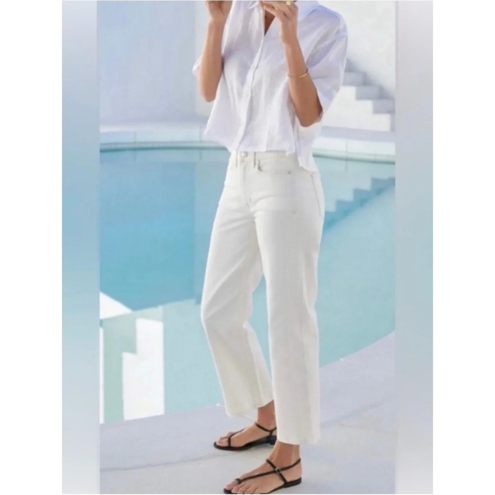 AYR The Easy Easy Straight Leg Cream Jeans Size 26